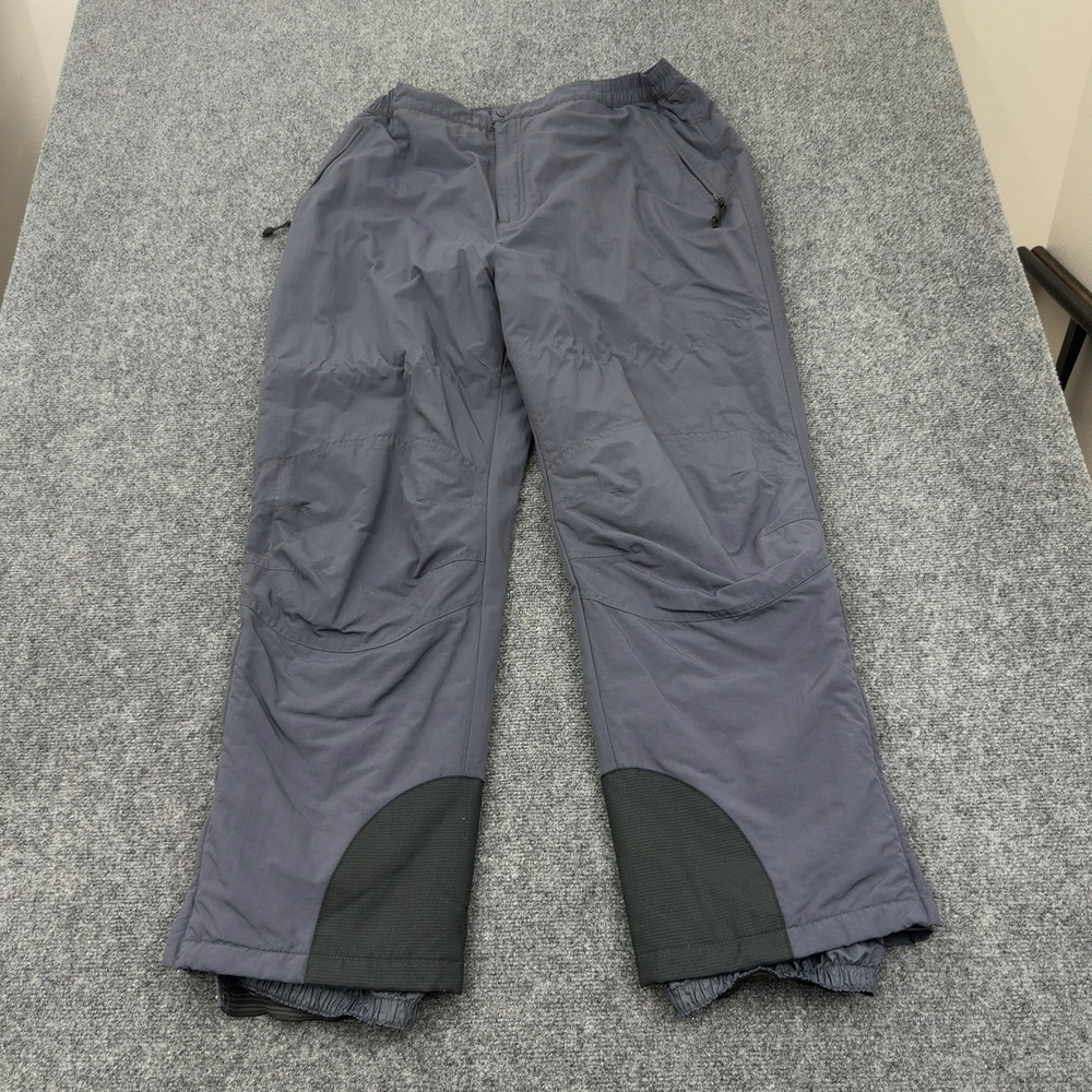 LL Bean Snow Pants Womens XL Gray Nylon Insulated Thermore Winter Gorpcore